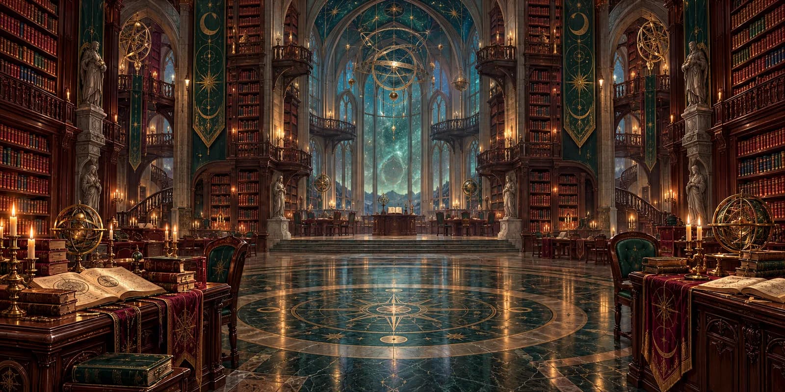 Arcane Library illustrated playmat available in the ElderDecks playtester
